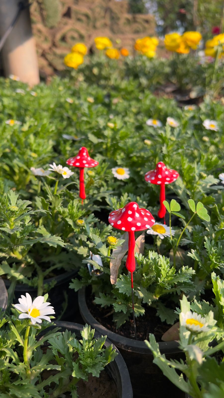 garden decor spiked red garden decor spiked red